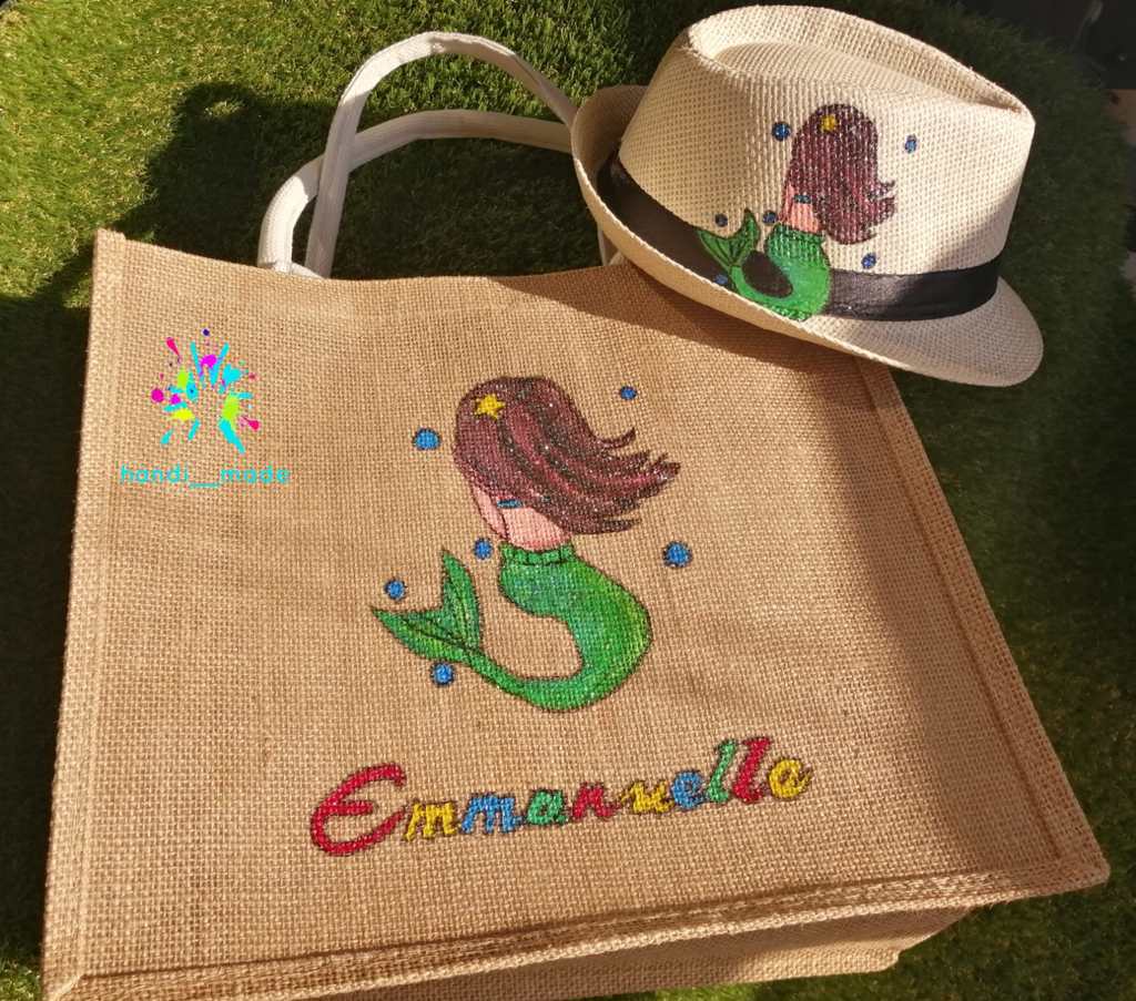 Showqace | handi___made | Hand Painted Hat & Beach Bag display picture 1